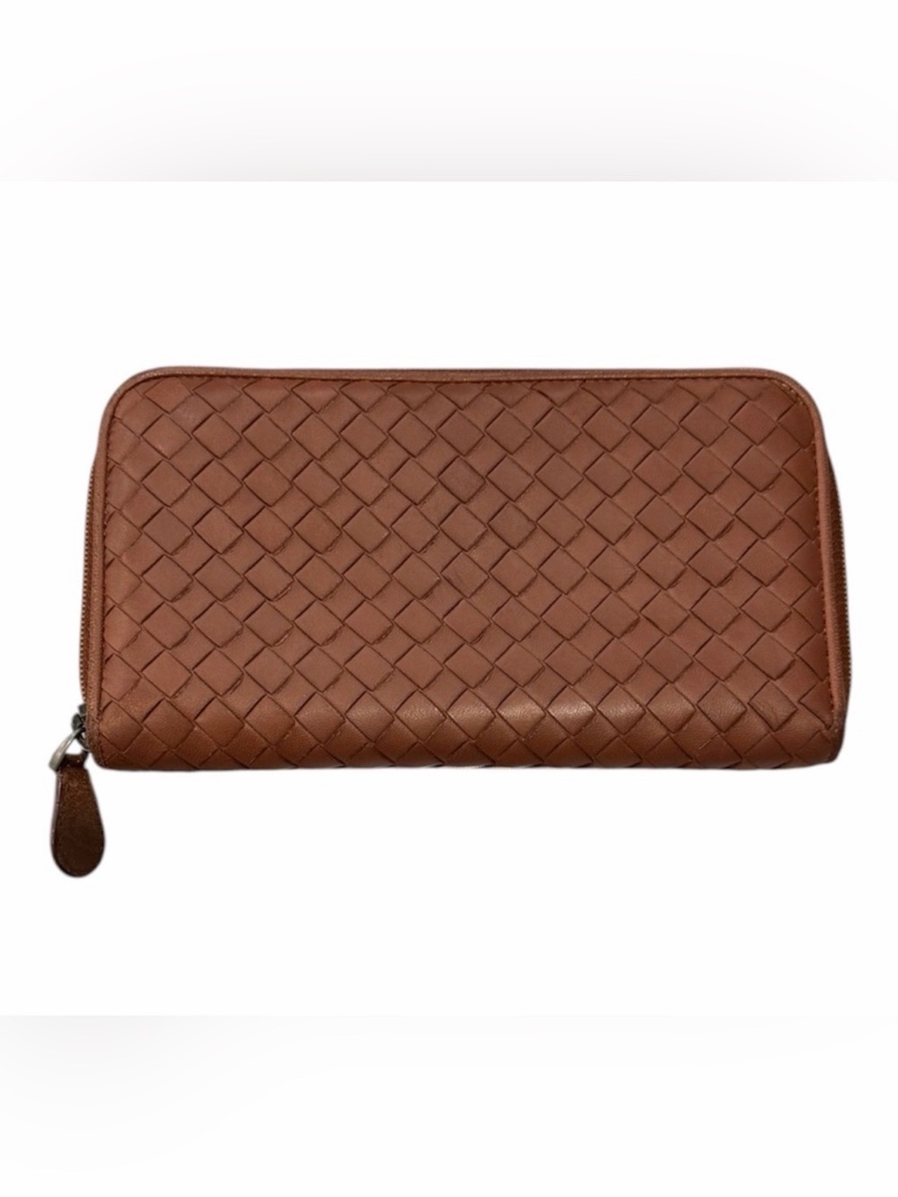✨💎EUC💎✨Bottega Veneta Intrecciato Leather Cognac Zippy Wallet/Clutch